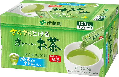 Ito En Oi Ocha Instant Ryokucha Green Tea with Matcha (100 single serving sticks)