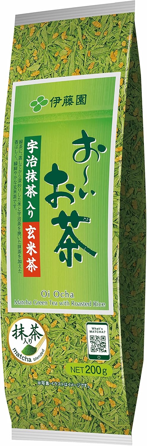 Ito En Oi Ocha Loose Leaf Genmaicha with Uji Matcha (Green Tea with Roasted Rice and Uji Matcha)